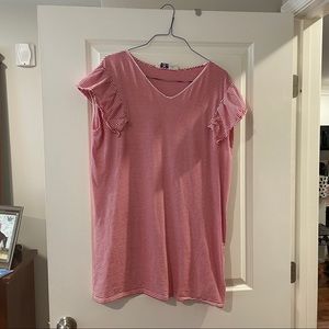 Vineyard Vines Red Stripe Ruffle Dress